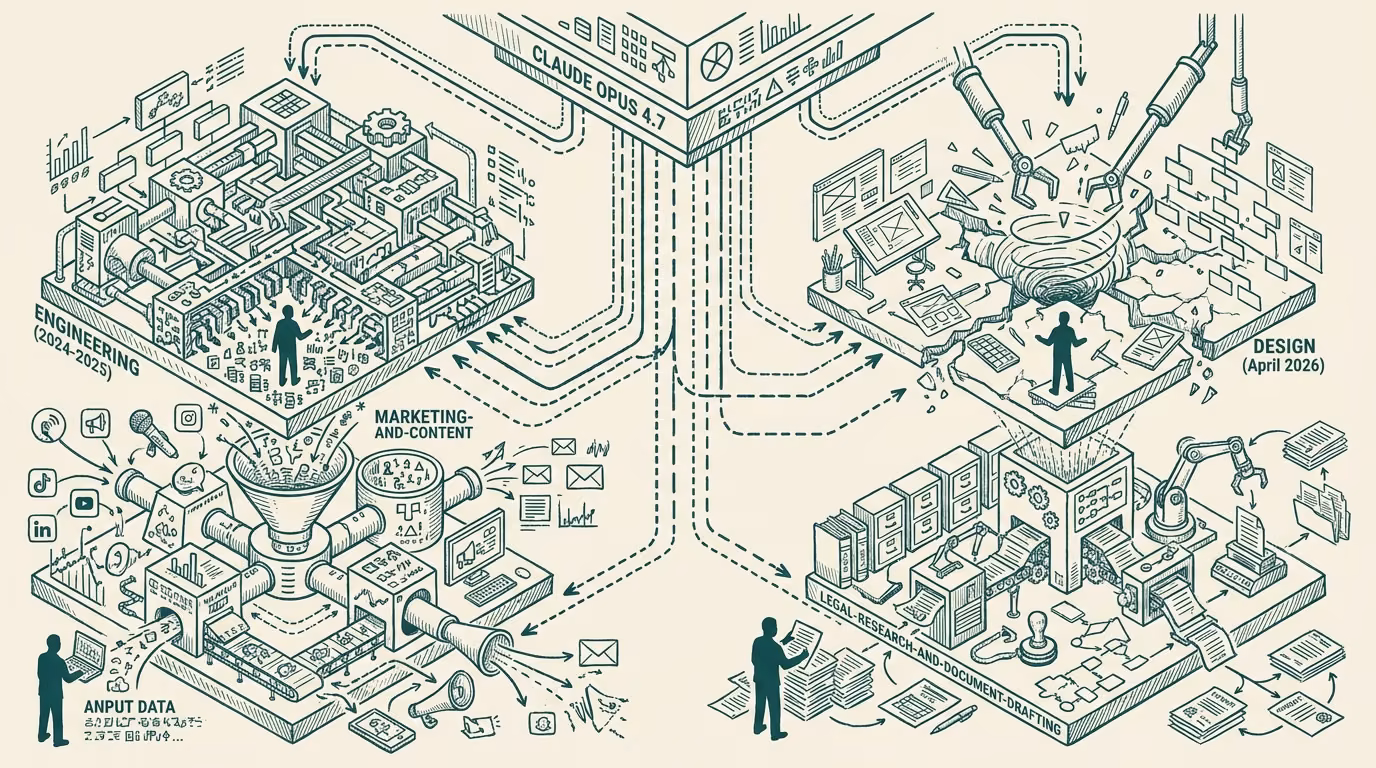 When your AI becomes a design partner, the design-team org chart collapses the same way the dev team's did — by Thomas Jankowski, aided by AI